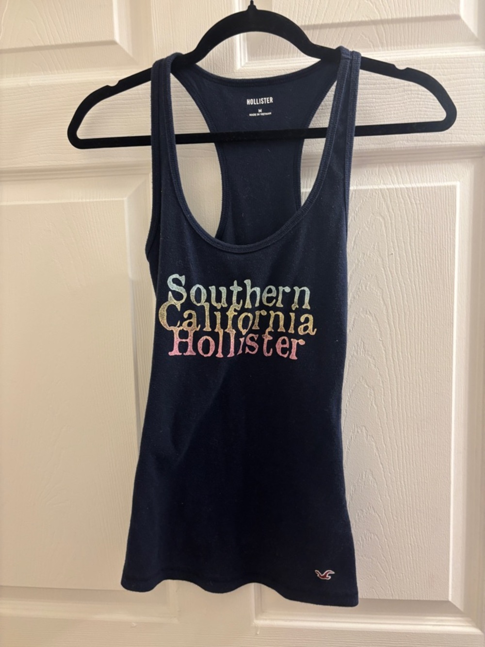 Hollister navy graphic tank M